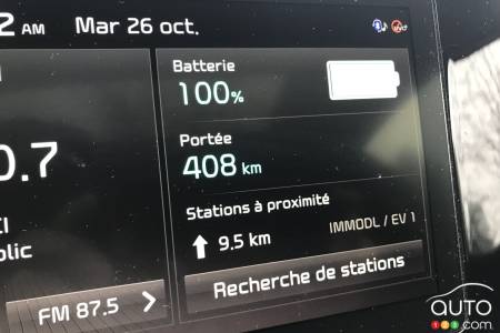 Le Kia Niro EV, fonction de recherche de bornes